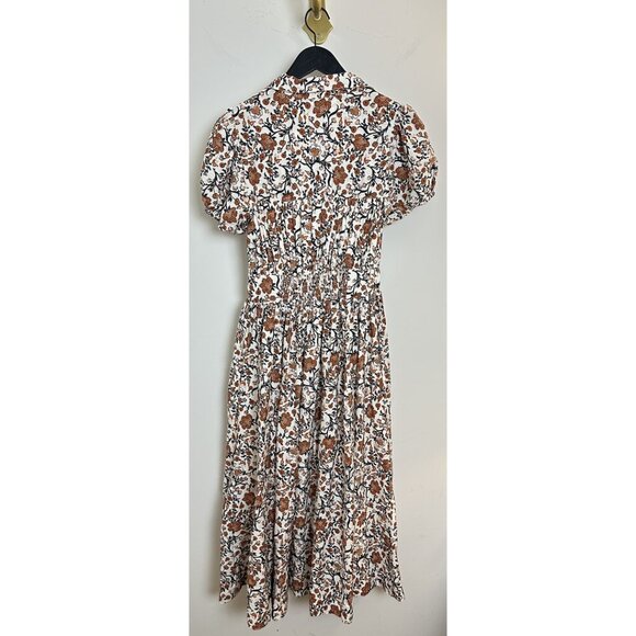 ANTHROPOLOGIE Maeve Short-Sleeve Belted Midi Shirt Dress in Neutral Size Medium - Picture 8 of 14